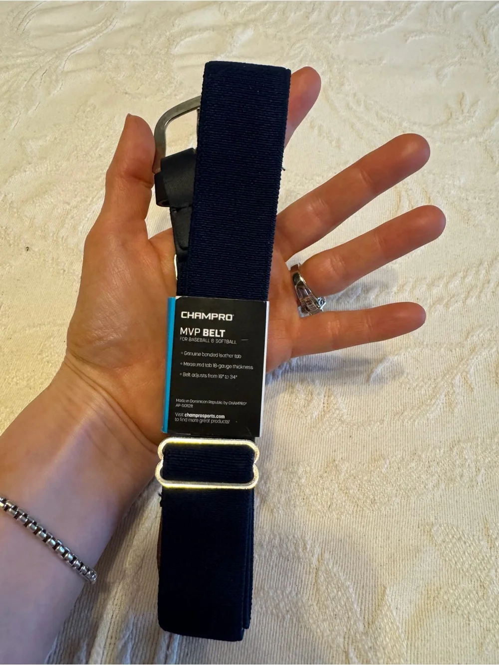 NWT ChamproMVP Elastic Belt for kids - Navy Blue 1.25 width